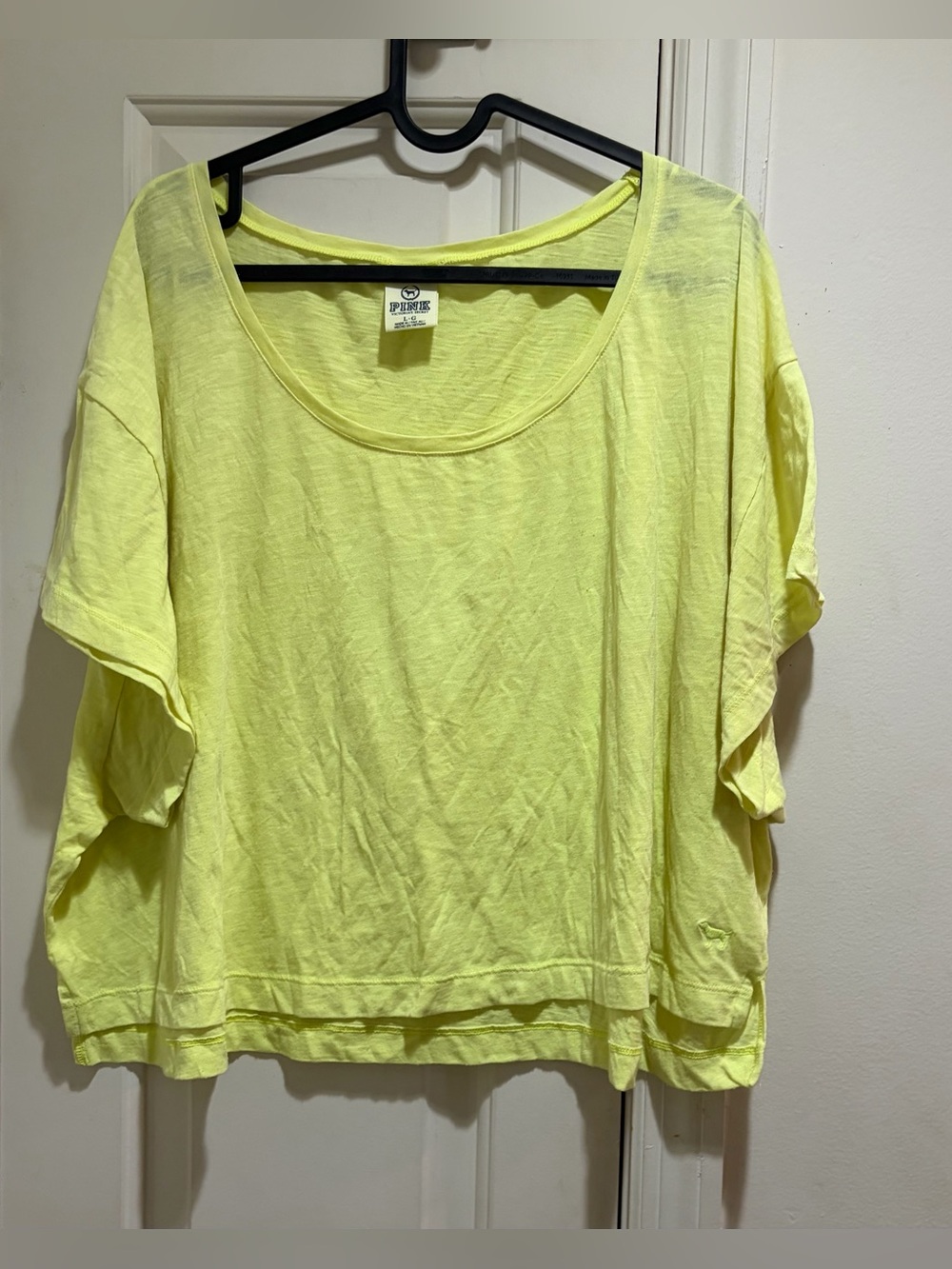PINK Victoria's Secret Neon Yellow Short Sleeve Tee